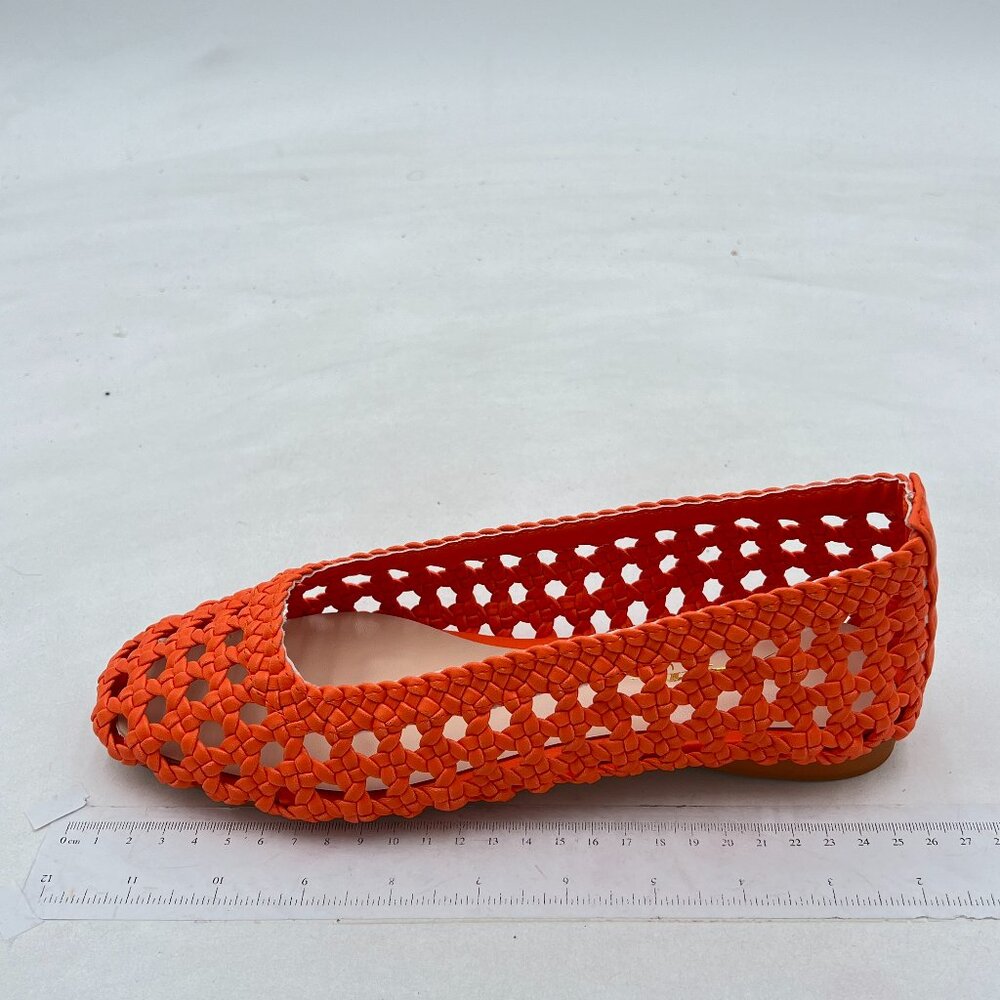 XYD Orange Flats Women Comfortable Dress Shoes Flats Ballet Mesh Dressy Shoes